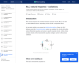 RLC natural response - variations