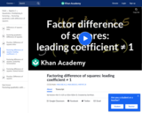 Factoring to produce difference of squares