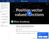 Position Vector Valued Functions