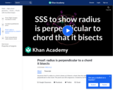 SSS to Show a Radius is Perpendicular to a Chord that it Bisects