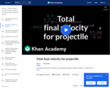 Total Final Velocity for Projectile