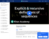 Explicit and recursive definitions of sequences