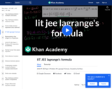 IIT JEE Lagrange's Formula