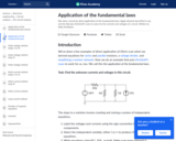 Application of the fundamental laws