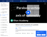 Parabola vertex and axis of symmetry