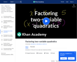 Factoring quadratics with two variables