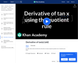 Quotient rule for derivative of tan x