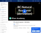 RC natural response - derivation