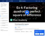 Example: Factoring perfect square trinomials