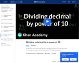 Dividing a Decimal by a Power of 10