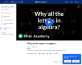 Why all the letters in Algebra?