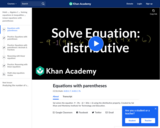 Solving Equations with the Distributive Property