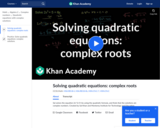 Example: Complex roots for a quadratic