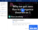 Why we got zero flux in Divergence Theorem Example 1