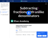 Subtracting fractions with unlike denominators word problem