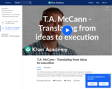 T.A. McCann - Translating from ideas to execution