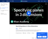 Specifying planes in three dimensions