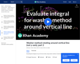 Evaluating integral for washer method around vertical line