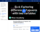 Example 2: Factoring difference of squares