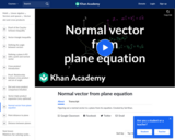 Normal vector from plane equation