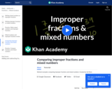 Comparing improper fractions and mixed numbers