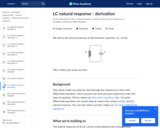 LC natural response - derivation