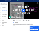 Units for common medical lab values