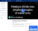 Medians divide into smaller triangles of equal area