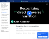 Recognizing Direct and Inverse Variation