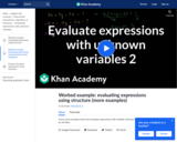 Evaluating expressions with unknown variables 2