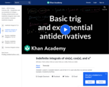 Basic trig and exponential antiderivatives