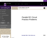 Wisc-Online Parallel RC Circuit Practice Problems