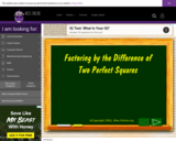 Wisc-Online Factoring by the Difference of Two Perfect Squares