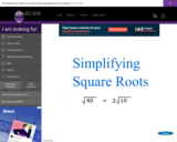 Wisc-Online Simplifying Square Roots