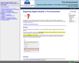Beginning Algebra Module 1: First Degree Equations and Inequalities with One Variable