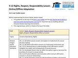 9-12 Rights, Respect, Responsibility Lesson (Online/Offline Adaptation)