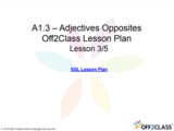 Adjectives Opposites ( Lesson 3 ) - Off2Class ESL Lesson Plan