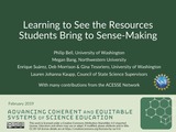 ACESSE Resource G - Learning to See the Resources Students Bring to Sense-Making