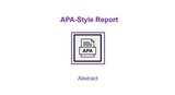 APA Style: Abstract Section Overview
