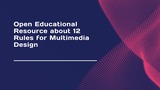 Open Educational Resource about 12 Rules for Multimedia Design