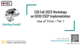 Fall 2022 ESD Regional Workshop: Use of Time and Tier 1 Supports