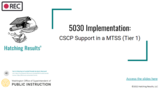Webinar: 5030 Implementation: CSCP Support in a MTSS (Tier 1)
