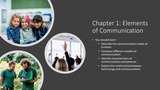 Chapter 1 (Elements of Communication) PowerPoint