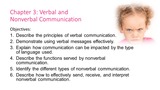 Chapter 3 (Verbal and Nonverbal Communication) PowerPoint