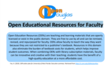 Open Educational Resources for Faculty - Handout