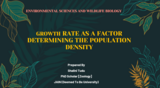 GROWTH RATE AS A FACTOR DETERMINING THE POPULATION DENSITY