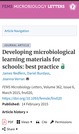 Developing microbiological learning materials for schools: best practice