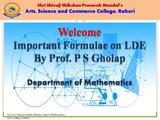 Linear Differential Equation By P S Gholap