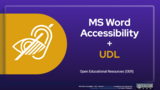 MS Word Accessibility + UDL