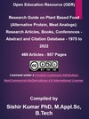 Research Guide on Plant Based Food (Alternative Protein, Meat Analogs): Research Articles, Books, Conferences - Abstract and Citation Database - 1975 to 2022